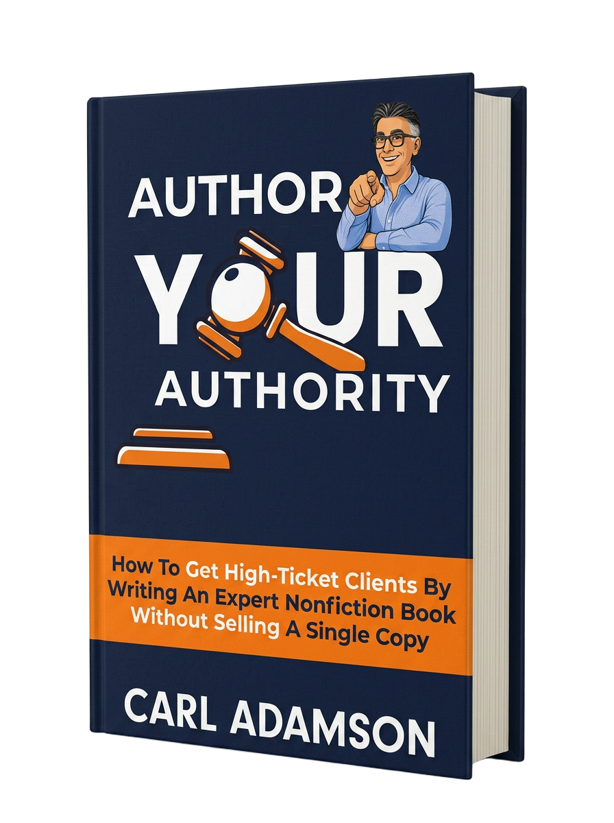 3D mockup of Author YOUR Authority book by Carl Adamson